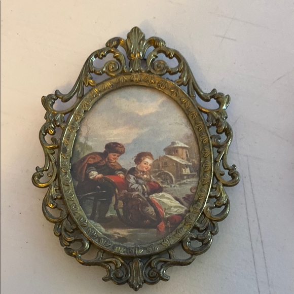 Vintage Italy  Wall Frame with handcrafted  Romantic Scene - Picture 1 of 5